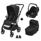 Poussette trio Leona² + siège auto Cabriofix i-Size + nacelle Sense Twillic Black