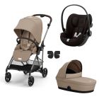 Poussette trio Melio 4 Almond Beige + Siège auto Cloud G i-Size + Nacelle