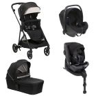 Poussette trio Seety Etna Black + Siège auto Kory I-Size essential + Nacelle Seety + Bi-Seat Air i-Size + base 360°