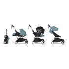 Poussette trio YOYO 3 - Châssis blanc Pack 0+ & 6+ Aqua + siège auto car seat by BeSafe