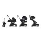 Poussette trio YOYO 3 - Châssis blanc Pack 0+ & 6+ Noir + siège auto car seat by BeSafe