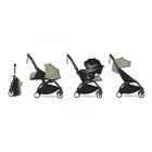 Poussette trio YOYO 3 - Châssis noir Pack 0+ & 6+ Olive + siège auto car seat by BeSafe