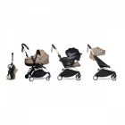 Poussette trio YOYO 3 - Châssis blanc Pack 6+ siège auto car seat by Besafe + Nacelle Taupe