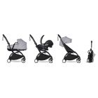 Poussette trio YOYO 3 - Châssis noir Pack 6+ siège auto car seat by Besafe + Nacelle Stone