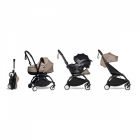 Poussette trio YOYO 3 - Châssis noir Pack 6+ siège auto car seat by Besafe + Nacelle Taupe