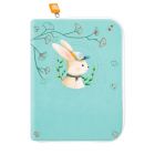 Protège carnet de santé bébé Lapin à la casquette Turquoise