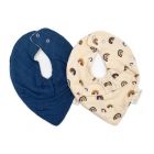 Lot de 2 bavoirs bandana Mael Rainbow/Bleu nuit