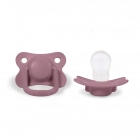 Lot de 2 sucettes anatomique en silicone 6m+ - Dusty Rose