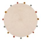 Tapis enfant rond Ø90 cm Arlequin avec pompons