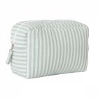 Trousse de toilette en bambou imperméable rayé vert de gris