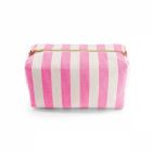 Trousse de toilette bébé Vic Rayée Naturel et Néon PInk