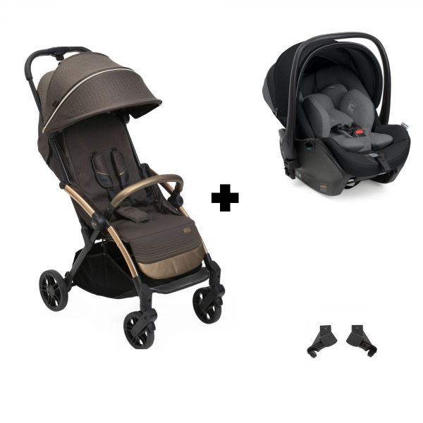 Poussette duo Goody Xplus - Bronze lizard re_lux + Siège auto First Seat Recline i-Size Black satin