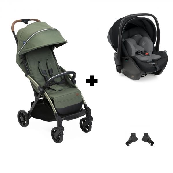 Poussette duo Goody Xplus - Twinkle green + Siège auto First Seat Recline i-Size Black satin