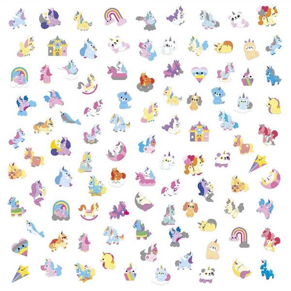 100 gommettes stickers Licornes