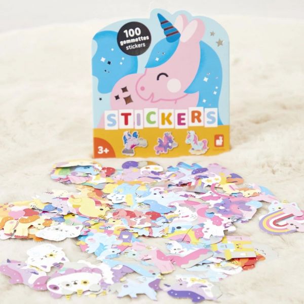 100 gommettes stickers Licornes