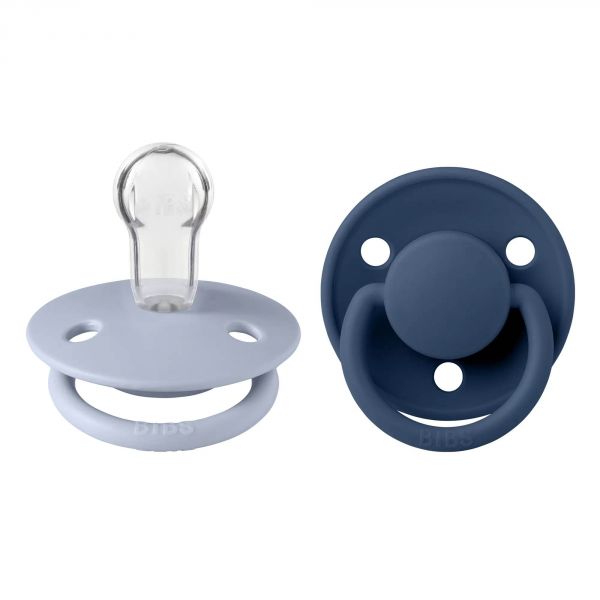 Pack de 2 sucettes De Lux Silicone taille unique Dusty Blue et Steel Blue