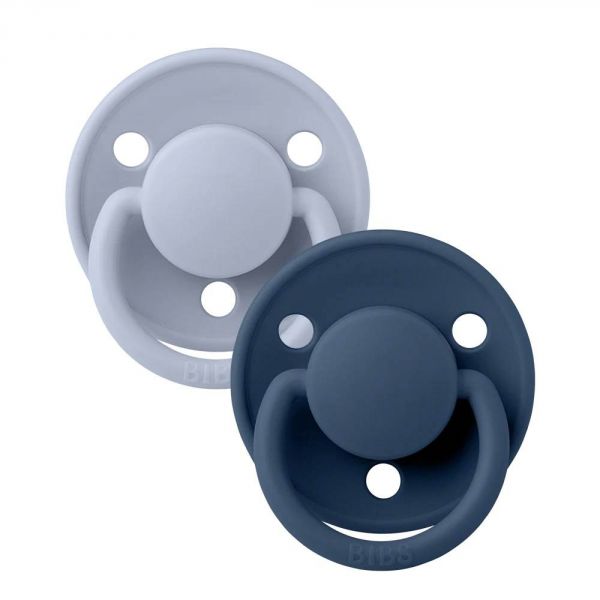 Pack de 2 sucettes De Lux Silicone taille unique Dusty Blue et Steel Blue