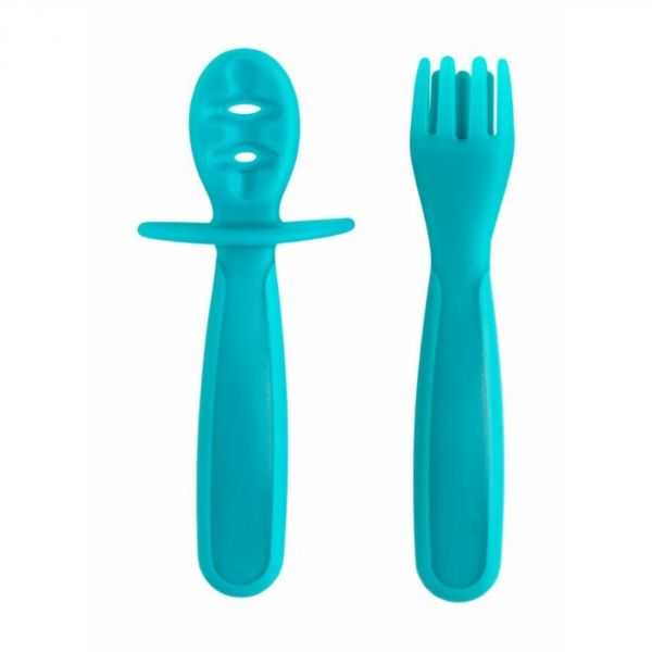 Lot de 2 Couverts d'apprentissage bleu