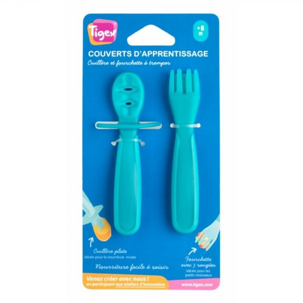 Lot de 2 Couverts d'apprentissage bleu