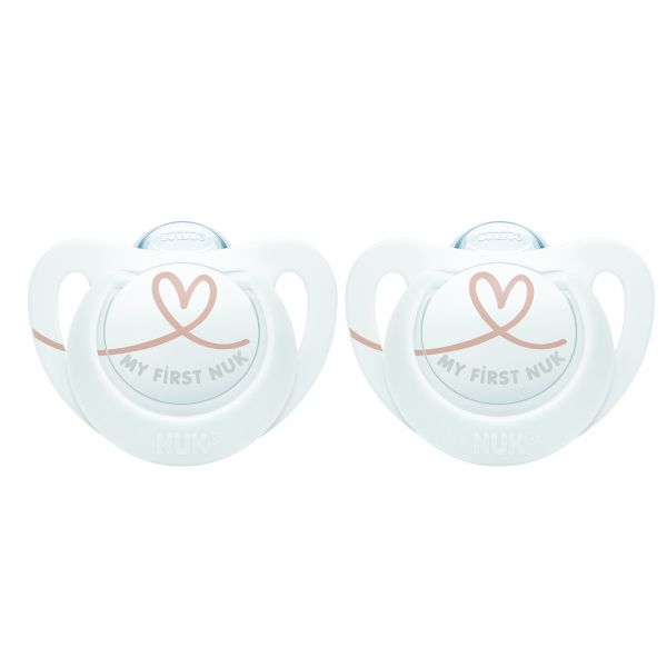 Lot de 2 Sucettes Nuk expert Starline Silicone 0-2m My Love