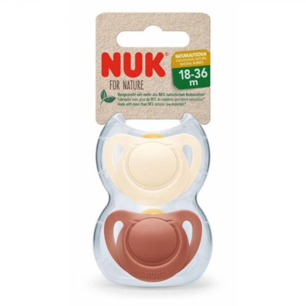 Lot de 2 Sucettes NUK For Nature Latex 18-36m Rouge