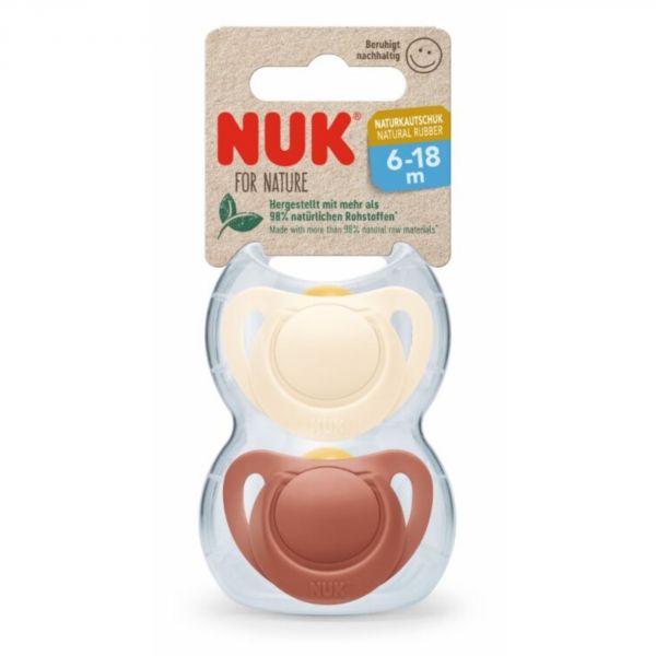 Lot de 2 Sucettes NUK For Nature Latex 6-18m Rouge