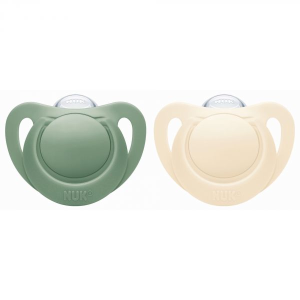 Lot de 2 Sucettes NUK For Nature Silicone 18-36m Vert