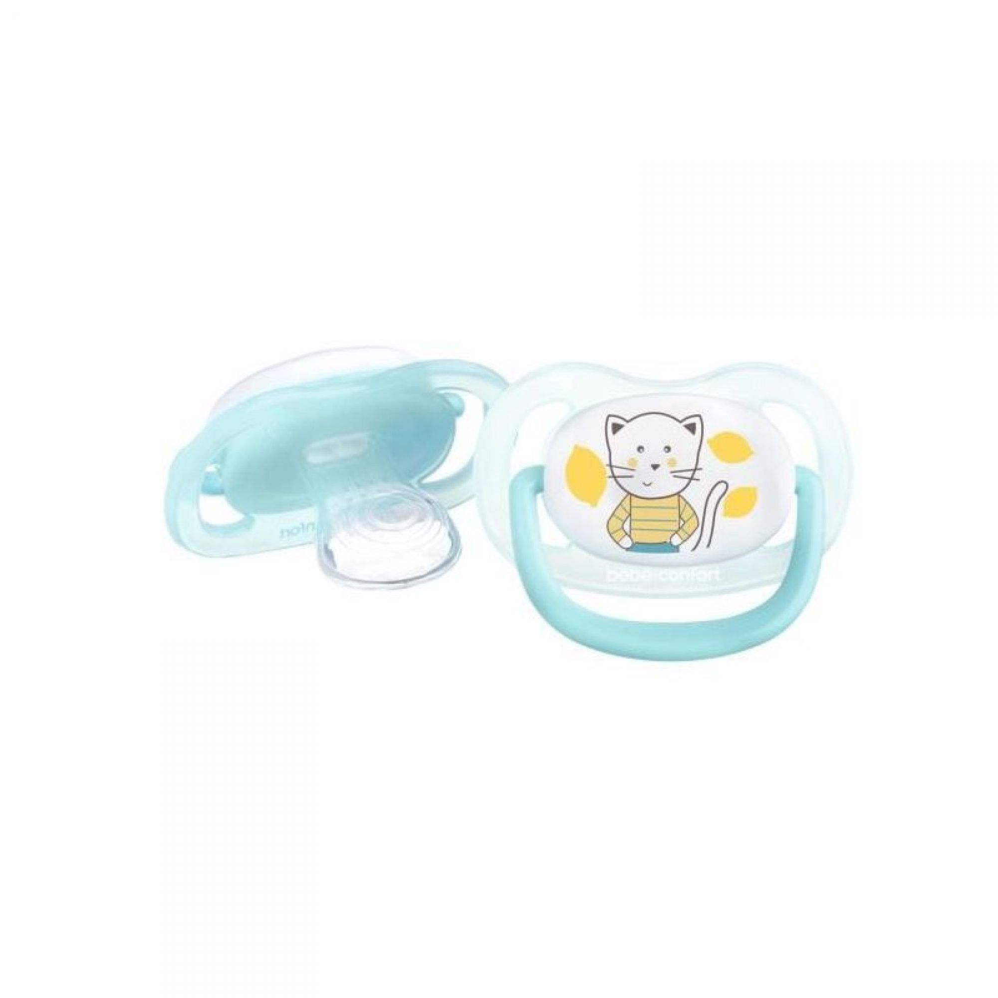 Bebe Confort Lot De 2 Sucettes Physiologiques Air Confort 0 6 Mois The Gardener Bleu Et Jaune Made In Bebe