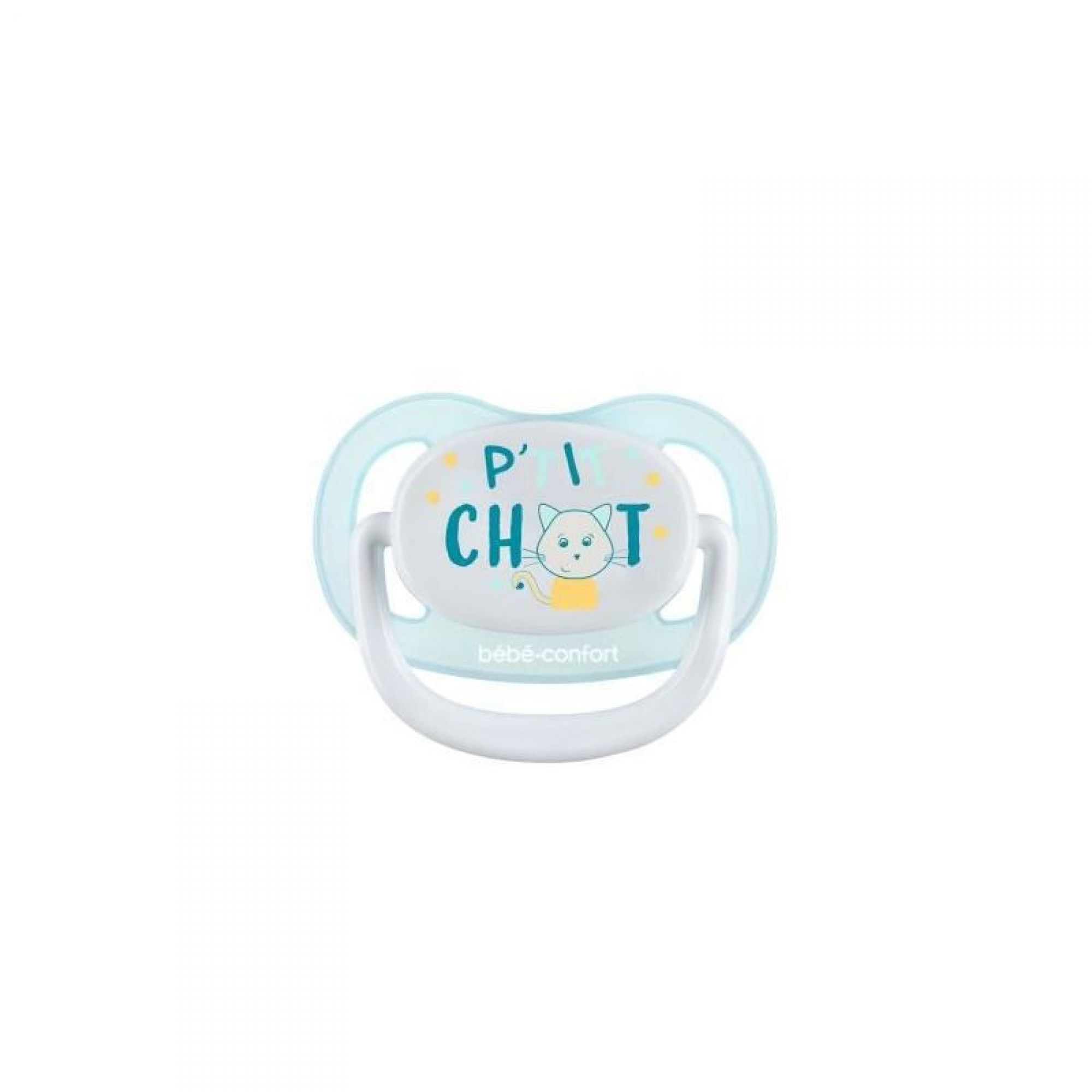 Bebe Confort Lot De 2 Sucettes Physiologiques Air Confort 18 36 Mois P Tit Chat Bleu Et Jaune Made In Bebe