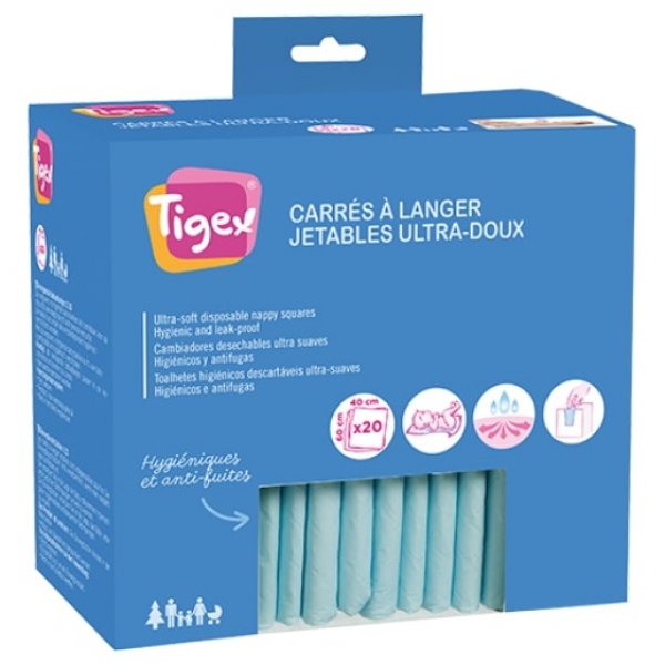 Lot de 20 matelas à langer jetables