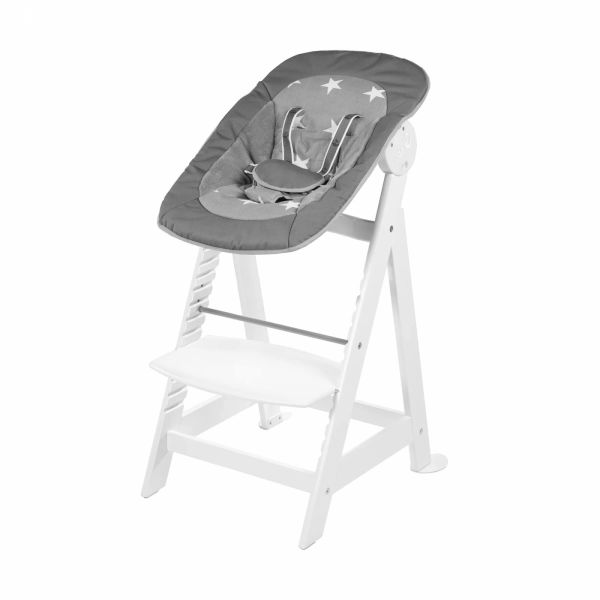 Chaise haute évolutive 2-en-1 Born Up blanc Little Stars