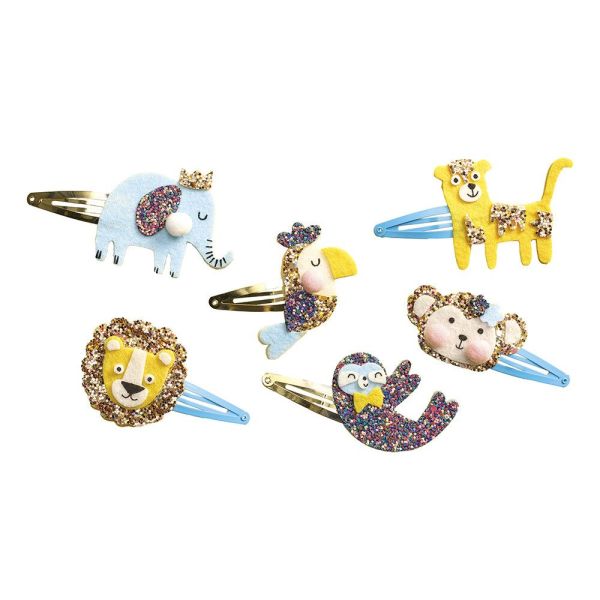 Coffret créatif 6 barrettes à créer Exotic animals