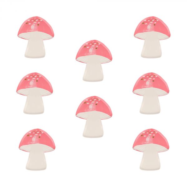 Lot de 8 assiettes Champignon