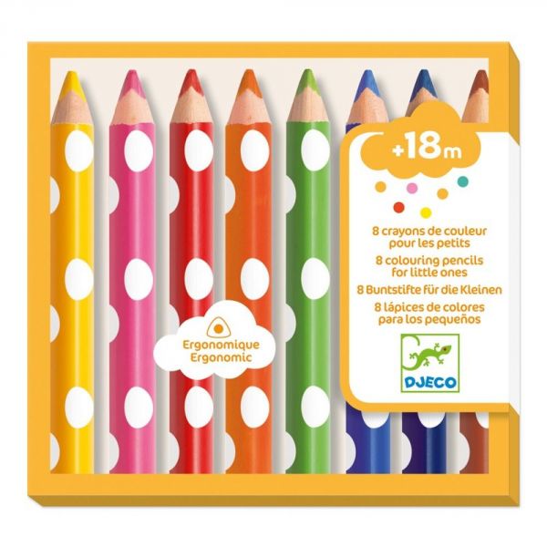 8 crayons de couleur pour les petits