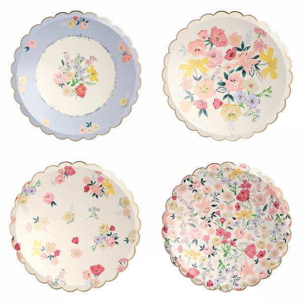 Lot de 8 grandes assiettes English Garden