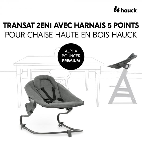 Transat balancelle pour chaise haute Alpha+ premium Dark Grey