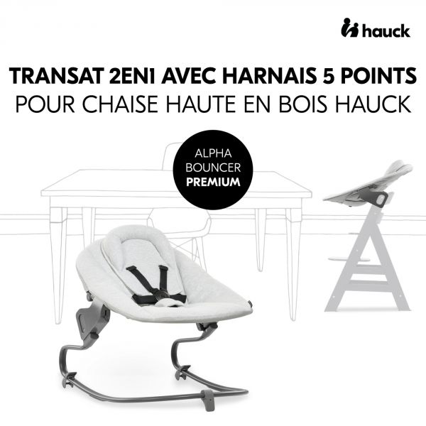 Transat balancelle pour chaise haute Alpha+ premium Light Grey