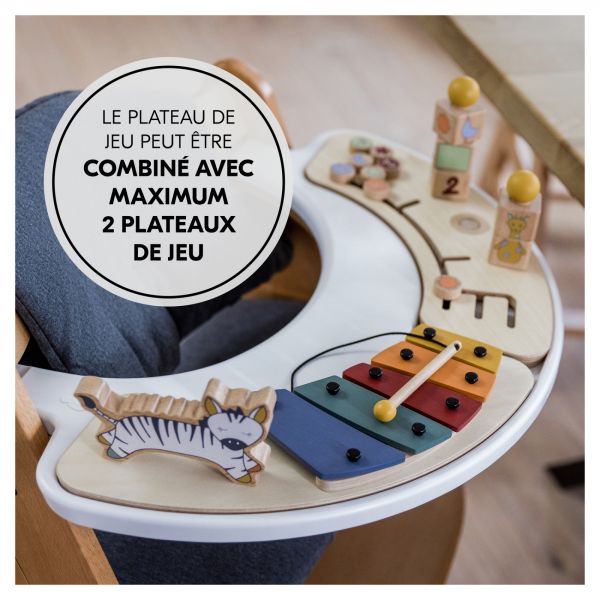 Plateau + Jeu pour plateau de chaise haute Alpha table d'activité musicale Zebra