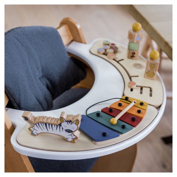 Plateau + Jeu pour plateau de chaise haute Alpha table d'activité musicale Zebra