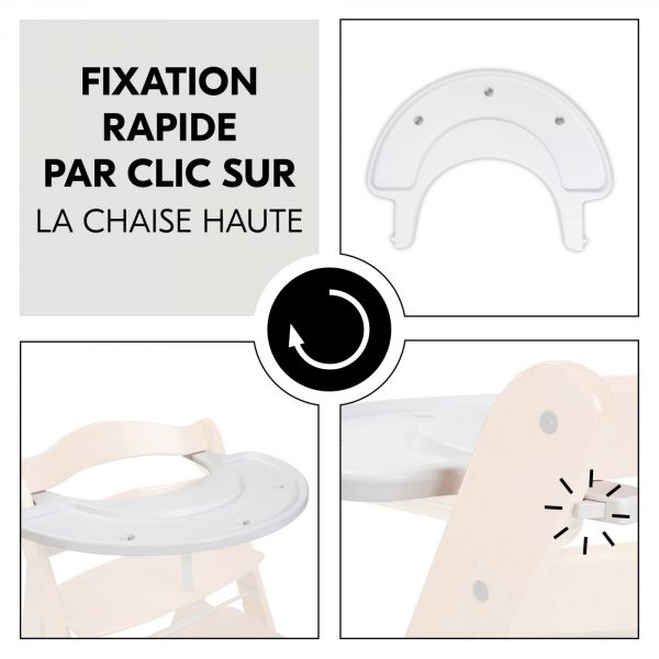 Plateau de jeu pour chaise haute Alpha+ bois blanc