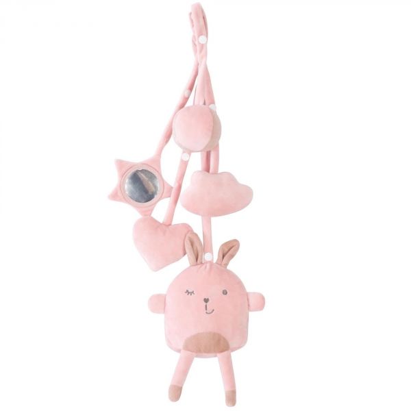 Portique d'éveil avec jouets suspendus rose