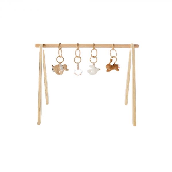 Arche d'éveil en bois + set de jouets d'activités Bali, Moka & Snow