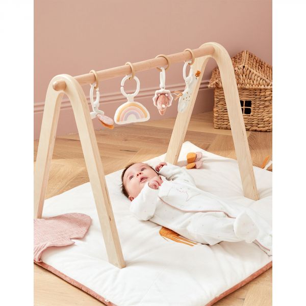 Arche d'éveil en bois + set de jouets d'activités Popsie