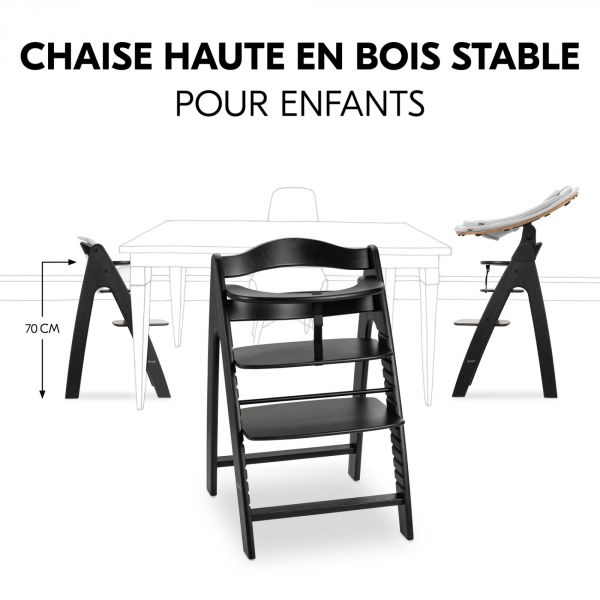 Chaise haute bébé Arketa bois Blackwashed