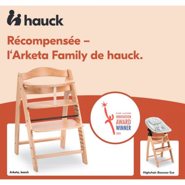 Chaise haute bébé Arketa bois naturel Beech