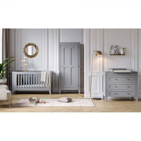 Armoire 1 porte gris clair - Collection Milenne by Vox