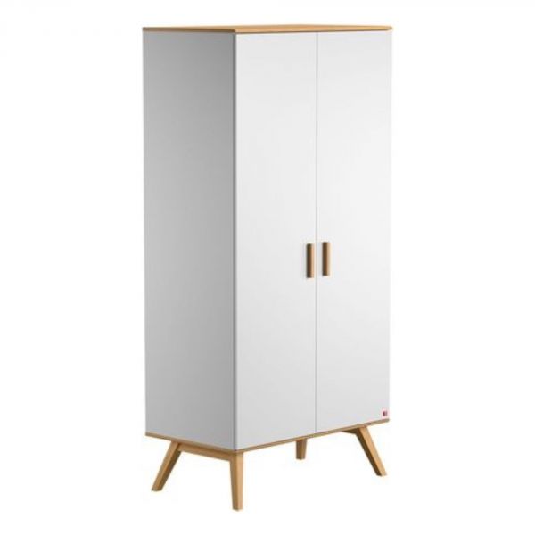 Armoire blanche et bois 2 portes - Collection Nautis