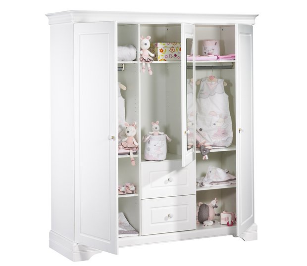 Sauthon Meubles Armoire 3 Portes Avec Miroir Elodie Blanc Made In Bebe