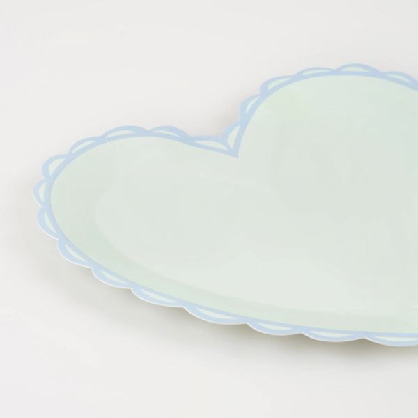 Lot de 8 assiettes Coeur pastel