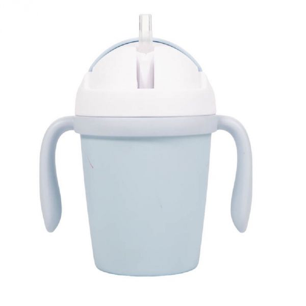 Tasse d'apprentissage en plastique biodégradable bleue